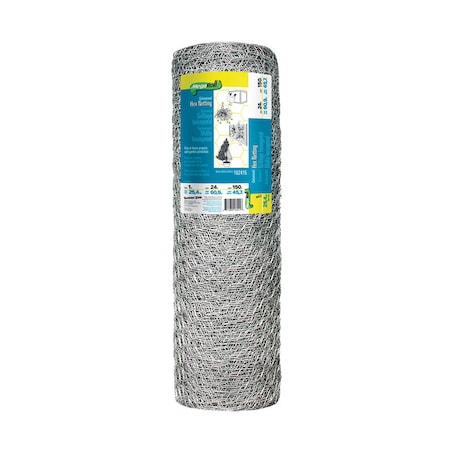 Garden Zone Garden Craft 24 in. H X 150 ft. L Galvanized Steel Poultry Netting 1 in. 162415